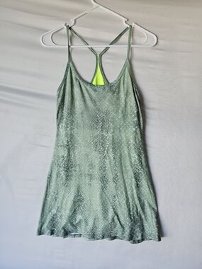 EVCR Athletic Dress – Jade Green Snake Print with Neon Lining